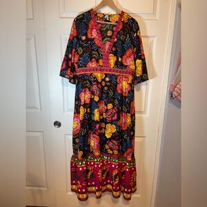 Live 4 Truth Black Floral Dress with Pink and Yellow Accents